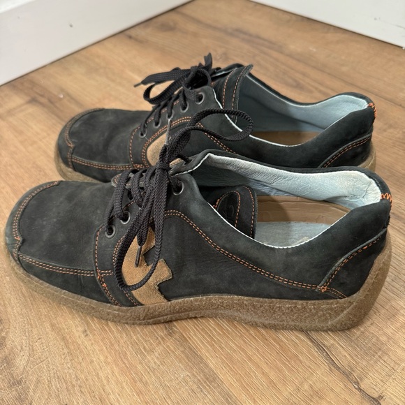 John Fluevog Men's Justin Sneakers Leather Lace up Suede Square Toe Casual 41 - Picture 2 of 9